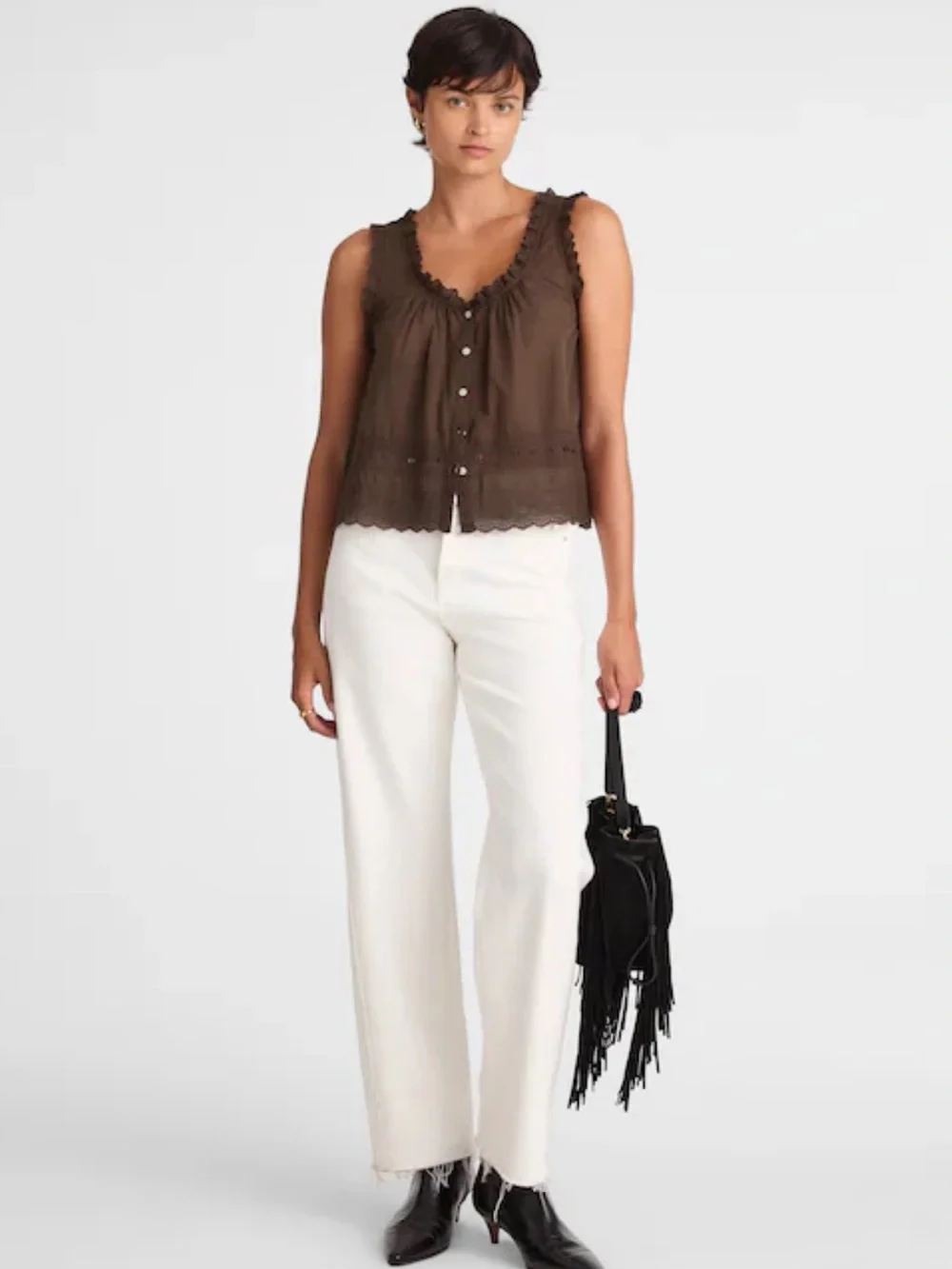 Embroidered Scalloped Tank Madewell - Picture 7 of 9